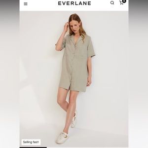 Everlane, The Linen Workwear Dress, Seagrass, XS. Never been worn!